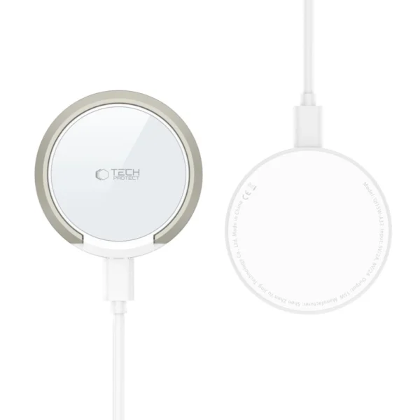 Tech-Protect QI15W-A33 Inductive Charger with MagSafe and Stand with USB-A / USB-C Cable - Whiteeng