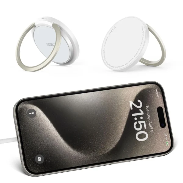 Tech-Protect QI15W-A33 Inductive Charger with MagSafe and Stand with USB-A / USB-C Cable - Whiteeng