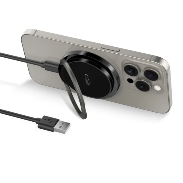 Tech-Protect QI15W-A33 Inductive Charger with MagSafe and Stand with USB-A / USB-C Cable - Blackeng