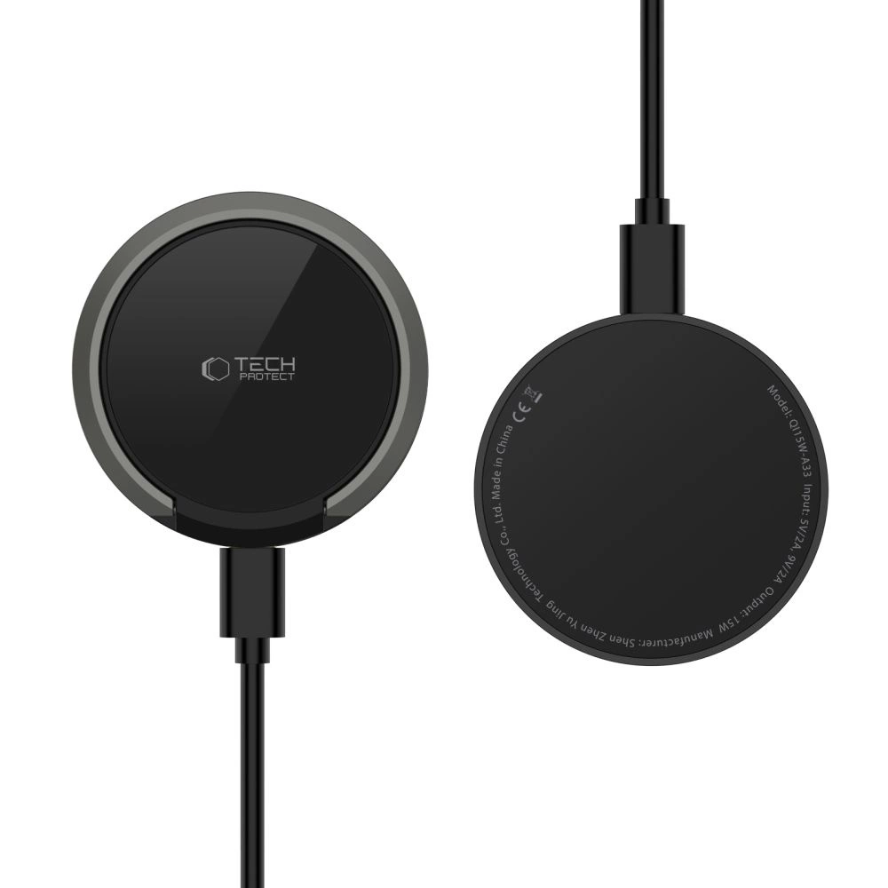 Tech-Protect QI15W-A33 Inductive Charger with MagSafe and Stand with USB-A / USB-C Cable - Blackeng