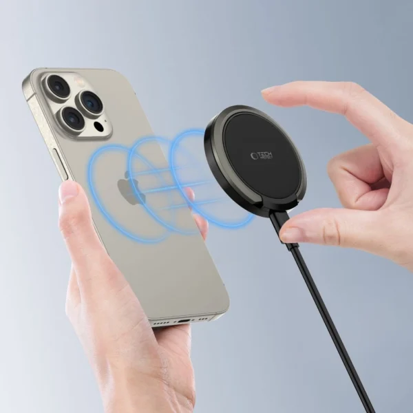 Tech-Protect QI15W-A33 Inductive Charger with MagSafe and Stand with USB-A / USB-C Cable - Blackeng