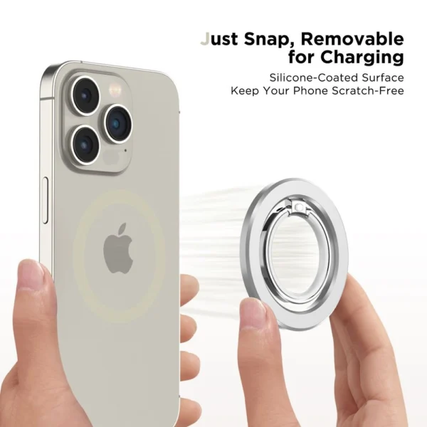 Tech-Protect MMR300 magnetic holder/ring with MagSafe - silvereng