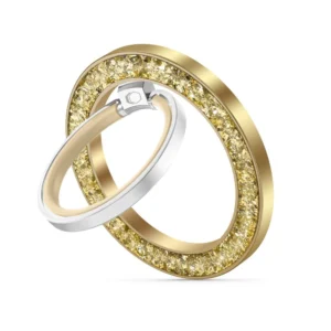Tech-Protect MMR200 magnetic holder / ring with MagSafe - gold with crystalseng