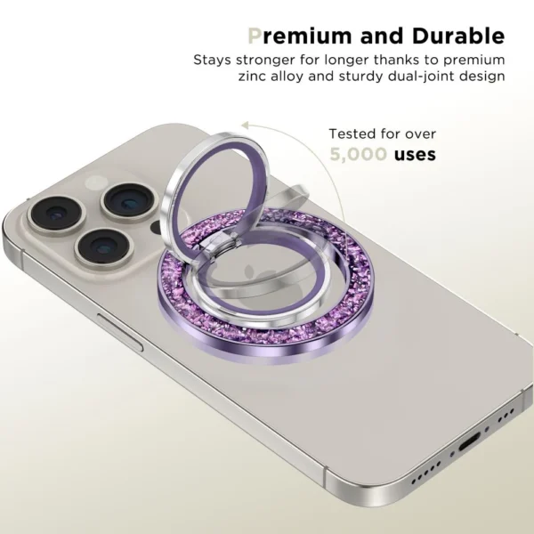 Tech-Protect MMR200 magnetic holder / ring with MagSafe - purple with crystalseng