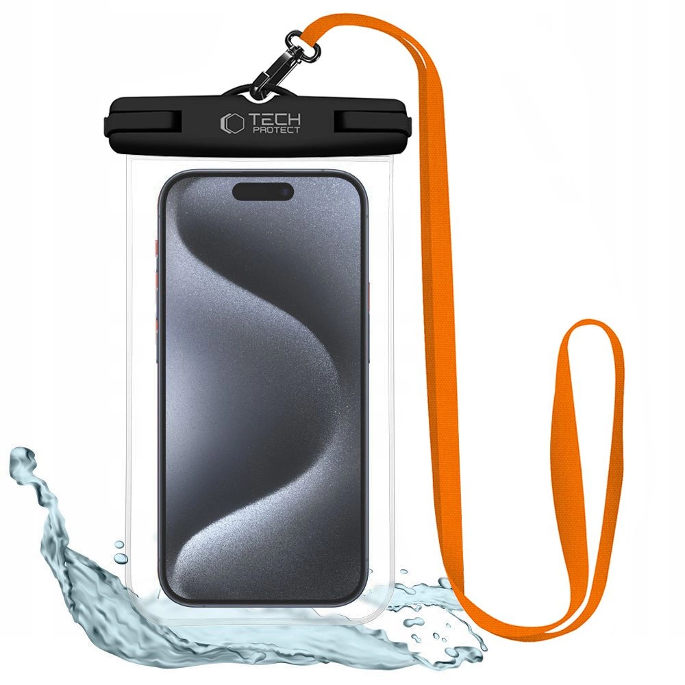 Tech-Protect Waterproof Case UWC7 waterproof for devices up to 6.9" - black and orangeeng