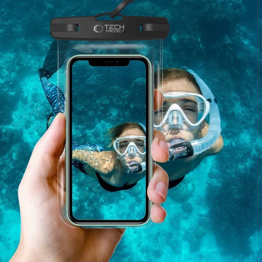 Tech-Protect Waterproof Case UWC7 waterproof for devices up to 6.9" - black and orangeeng