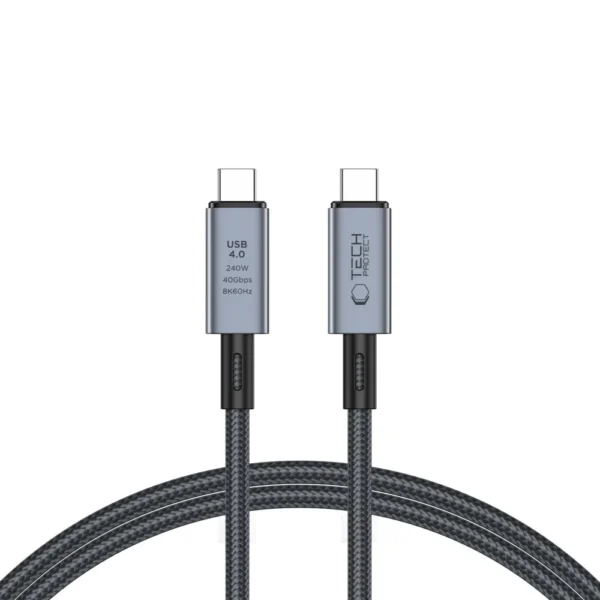 Tech-Protect UltraBoost Max USB-C 4.0 / USB-C 4.0 PD Cable 240W 8K 40Gbps 1m - Grayeng