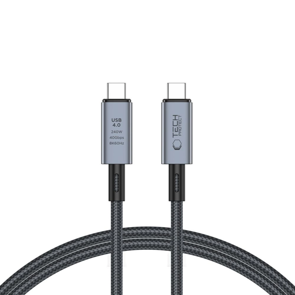 Tech-Protect UltraBoost Max USB-C 4.0 / USB-C 4.0 PD Cable 240W 8K 40Gbps 1m - Grayeng