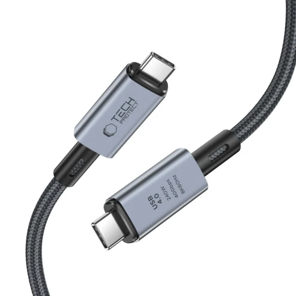 Tech-Protect UltraBoost Max USB-C 4.0 / USB-C 4.0 PD Cable 240W 8K 40Gbps 1m - Grayeng