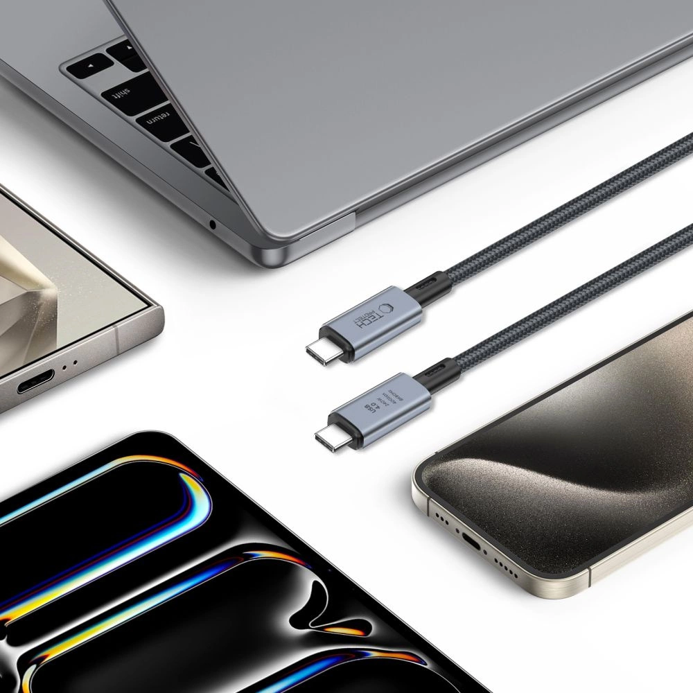 Tech-Protect UltraBoost Max USB-C 4.0 / USB-C 4.0 PD Cable 240W 8K 40Gbps 1m - Grayeng