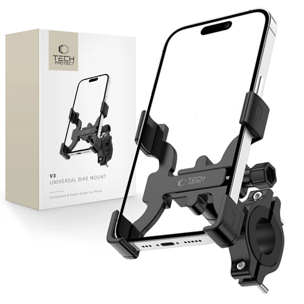 Tech-Protect V3 Bike Phone Holder for Handlebars - Blackeng