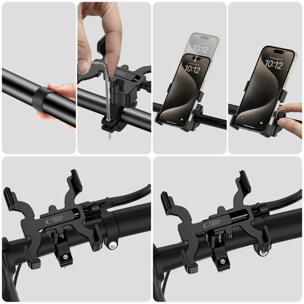 Tech-Protect V3 Bike Phone Holder for Handlebars - Blackeng