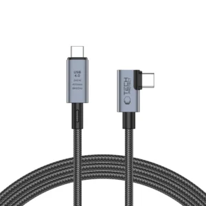 Tech-Protect UltraBoost Max L USB-C 4.0 (straight) / USB-C 4.0 (angled) PD 240W 8K 40Gbps 1.5m Cable - Grayeng