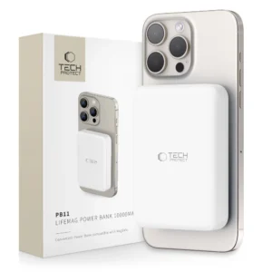 Tech-Protect LifeMag PB11 Powerbank with MagSafe 10000mAh 15W USB-C port - white + USB-C cableeng