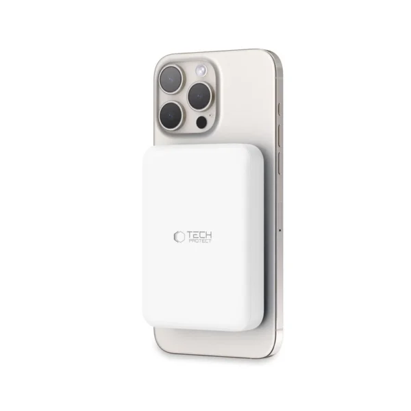 Tech-Protect LifeMag PB11 Powerbank with MagSafe 10000mAh 15W USB-C port - white + USB-C cableeng