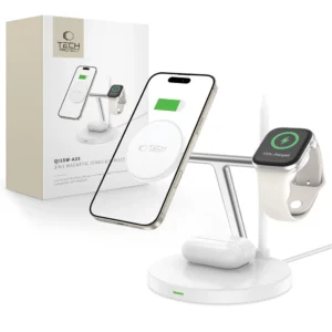 Tech-Protect QI15W-A35 3-in-1 Inductive Charger with MagSafe for Phone / AirPods / Apple Watch - Whiteeng