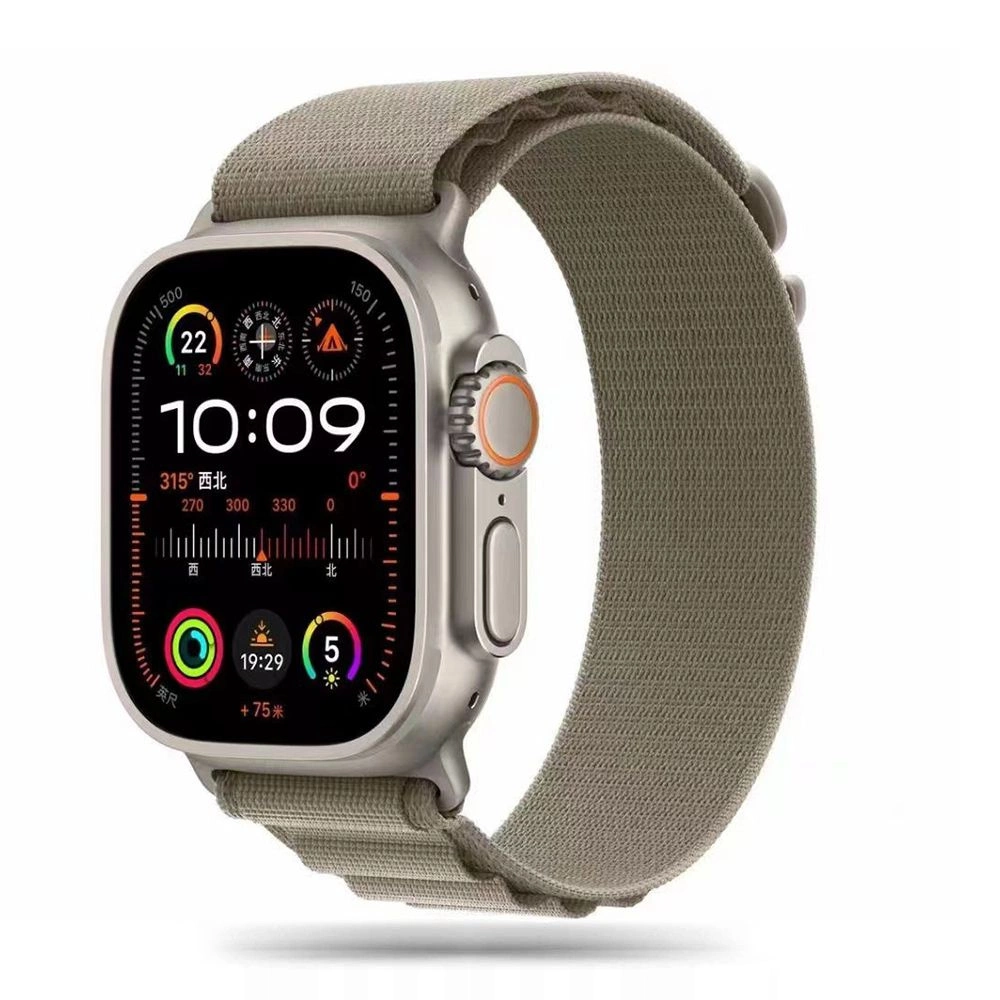 Tech-Protect Nylon Pro Strap for Apple Watch 4 / 5 / 6 / 7 / 8 / 9 / SE / Ultra 1 / 2 (42/44/45/49 mm) - Titanium Oliveeng