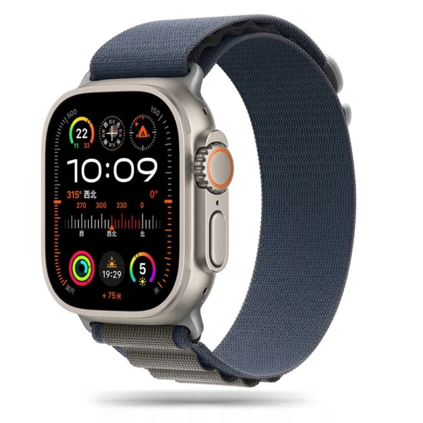 Tech-Protect Nylon Pro Strap for Apple Watch 4 / 5 / 6 / 7 / 8 / 9 / SE / Ultra 1 / 2 (42/44/45/49 mm) - Blue-Grayeng