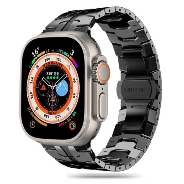 Tech-Protect Stainless Line Bracelet for Apple Watch 4 / 5 / 6 / 7 / 8 / 9 / SE / Ultra 1 / 2 (42/44/45/49 mm) - Blackeng