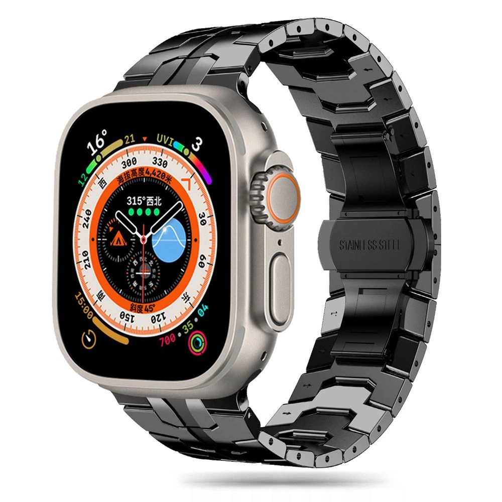 Tech-Protect Stainless Line Bracelet for Apple Watch 4 / 5 / 6 / 7 / 8 / 9 / SE / Ultra 1 / 2 (42/44/45/49 mm) - Blackeng