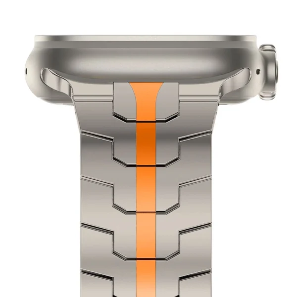 Tech-Protect Stainless Line Bracelet for Apple Watch 4 / 5 / 6 / 7 / 8 / 9 / SE / Ultra 1 / 2 (42/44/45/49 mm) - Titanium Orangeeng