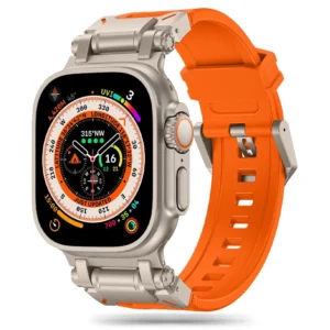 Tech-Protect Delta Pro Strap for Apple Watch 4 / 5 / 6 / 7 / 8 / 9 / SE / Ultra 1 / 2 (42/44/45/49 mm) - Titanium Orangeeng
