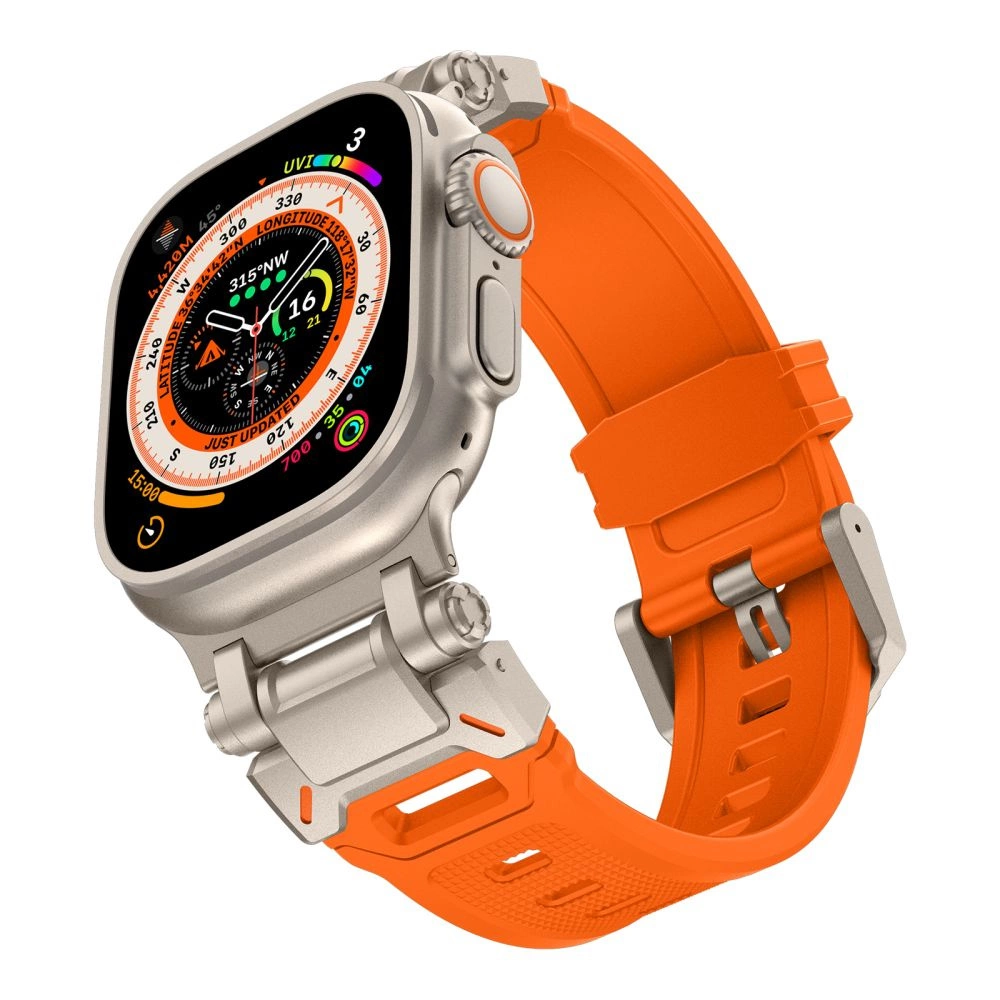 Tech-Protect Delta Pro Strap for Apple Watch 4 / 5 / 6 / 7 / 8 / 9 / SE / Ultra 1 / 2 (42/44/45/49 mm) - Titanium Orangeeng