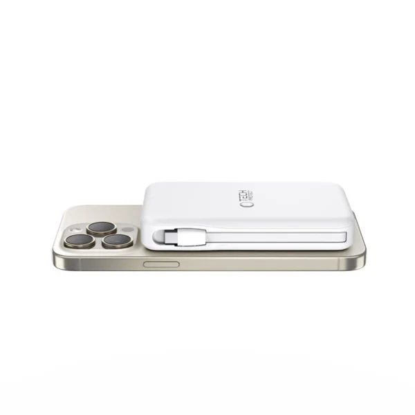 Tech-Protect LifeMag PB31 Power Bank with MagSafe 10000mAh 15W USB-C / USB-A / Built-in USB-C / Lightning Cables - Whiteeng