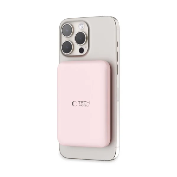 Tech-Protect LifeMag PB10 Powerbank with MagSafe 5000mAh 15W USB-C port - pink + USB-C cableeng