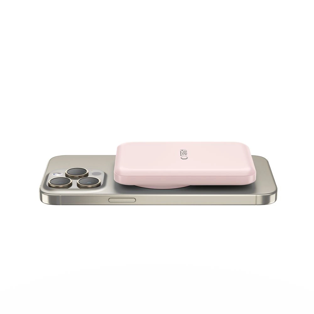Tech-Protect LifeMag PB10 Powerbank with MagSafe 5000mAh 15W USB-C port - pink + USB-C cableeng