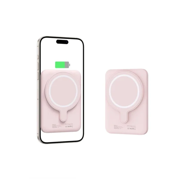 Tech-Protect LifeMag PB10 Powerbank with MagSafe 5000mAh 15W USB-C port - pink + USB-C cableeng
