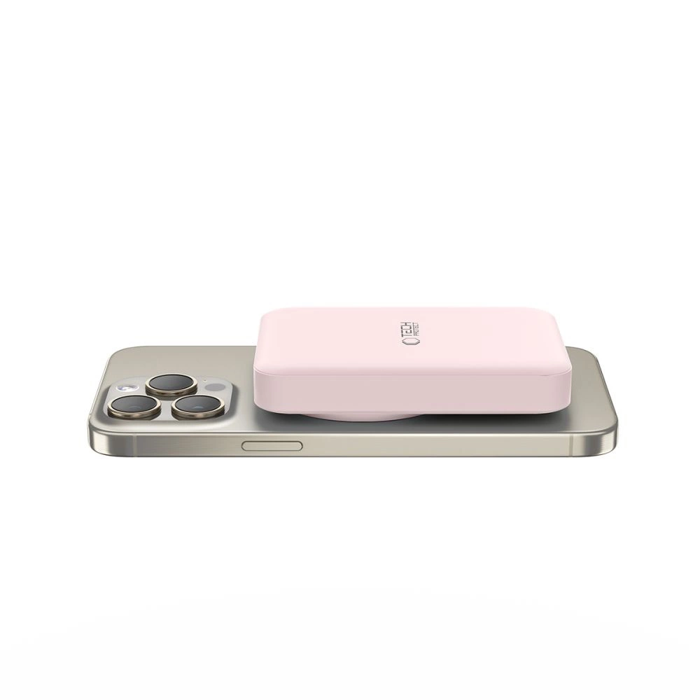 Tech-Protect LifeMag PB11 Powerbank with MagSafe 10000mAh 15W USB-C port - pink + USB-C cableeng