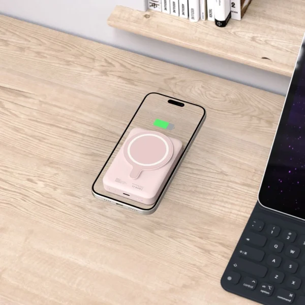 Tech-Protect LifeMag PB11 Powerbank with MagSafe 10000mAh 15W USB-C port - pink + USB-C cableeng