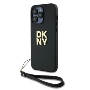 DKNY Wrist Strap Stock Logo case for iPhone 14 Pro - blackeng