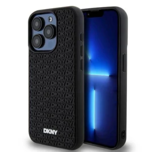DKNY 3D Rubber Repeat Pattern case for iPhone 15 Pro - blackeng