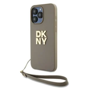 DKNY Wrist Strap Stock Logo case for iPhone 15 Pro - beigeeng
