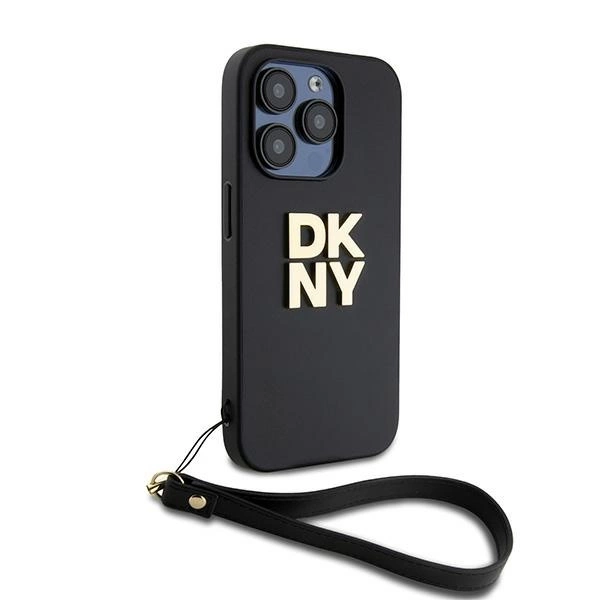 DKNY Wrist Strap Stock Logo case for iPhone 15 Pro - blackeng