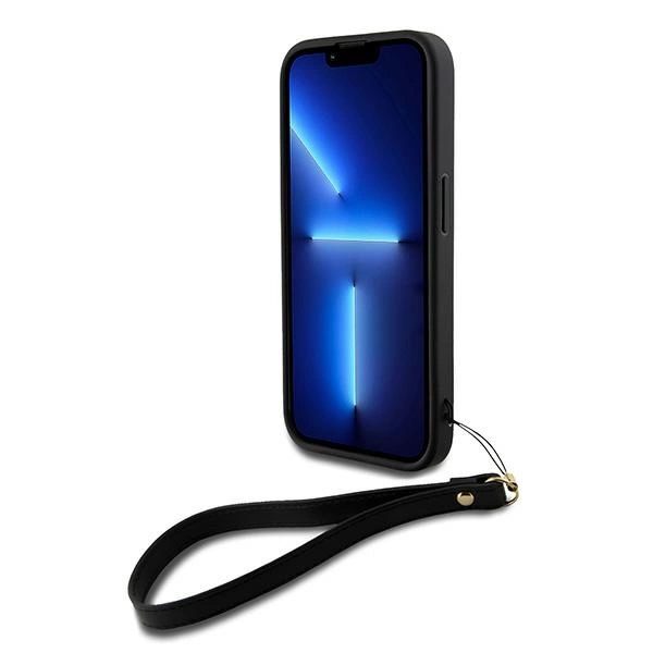 DKNY Wrist Strap Stock Logo case for iPhone 15 Pro - blackeng