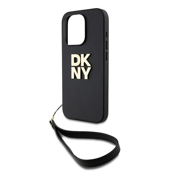 DKNY Wrist Strap Stock Logo case for iPhone 15 Pro - blackeng