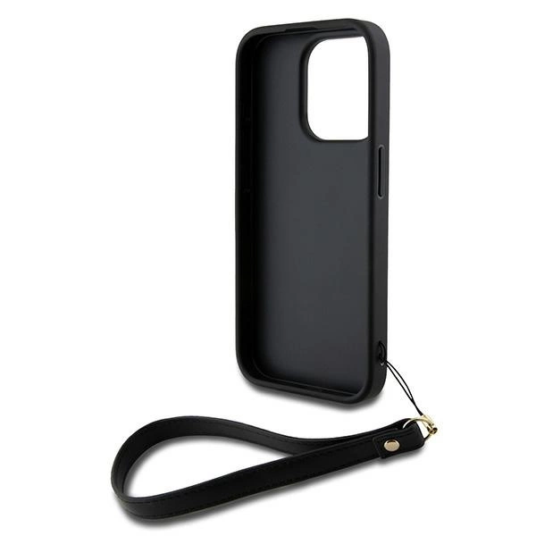 DKNY Wrist Strap Stock Logo case for iPhone 15 Pro - blackeng