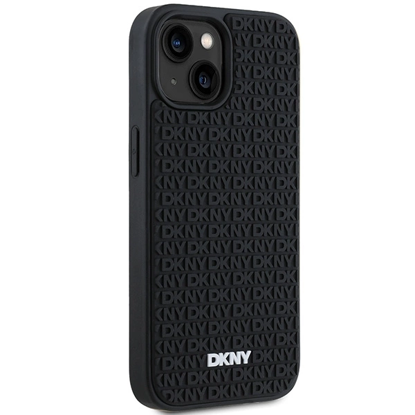 DKNY 3D Rubber Repeat Pattern case for iPhone 15 Plus - blackeng