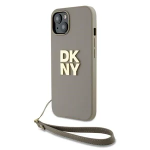 DKNY Wrist Strap Stock Logo case for iPhone 15 Plus - beigeeng