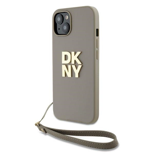 DKNY Wrist Strap Stock Logo case for iPhone 15 Plus - beigeeng