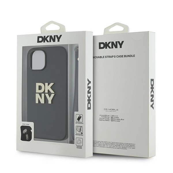 DKNY Wrist Strap Stock Logo case for iPhone 15 / 14 / 13 - blackeng