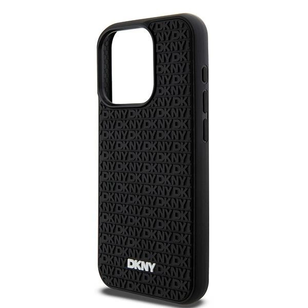 DKNY 3D Rubber Repeat Pattern case for iPhone 15 Pro Max - blackeng