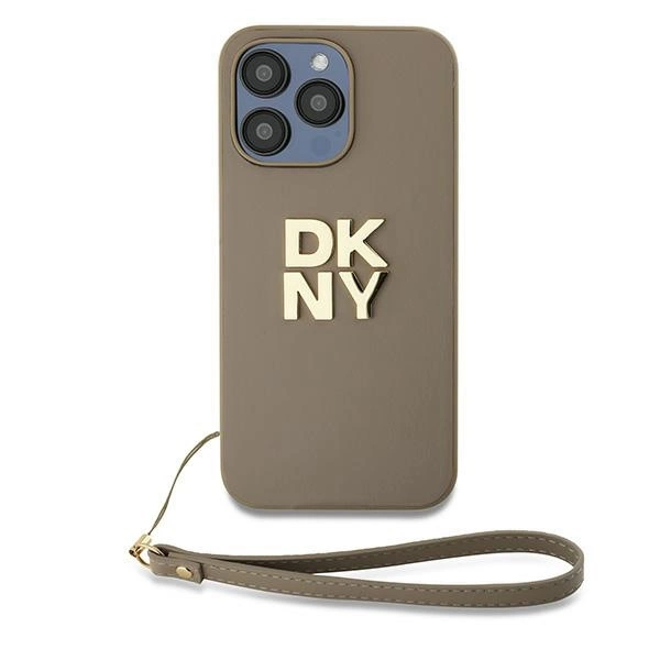 DKNY Wrist Strap Stock Logo case for iPhone 15 Pro Max - beigeeng