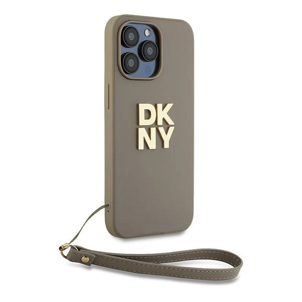 DKNY Wrist Strap Stock Logo case for iPhone 15 Pro Max - beigeeng