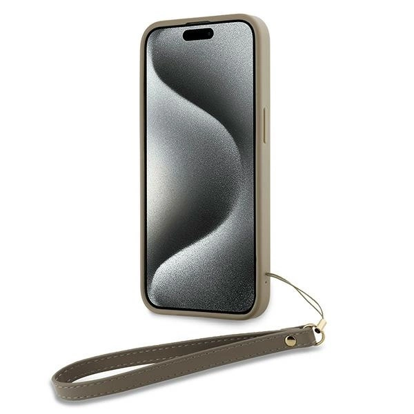 DKNY Wrist Strap Stock Logo case for iPhone 15 Pro Max - beigeeng