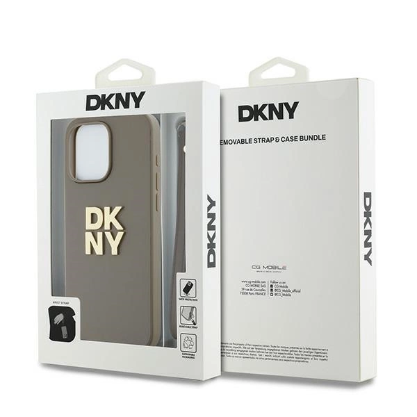 DKNY Wrist Strap Stock Logo case for iPhone 15 Pro Max - beigeeng