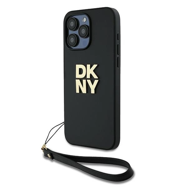 DKNY Wrist Strap Stock Logo case for iPhone 15 Pro Max - blackeng